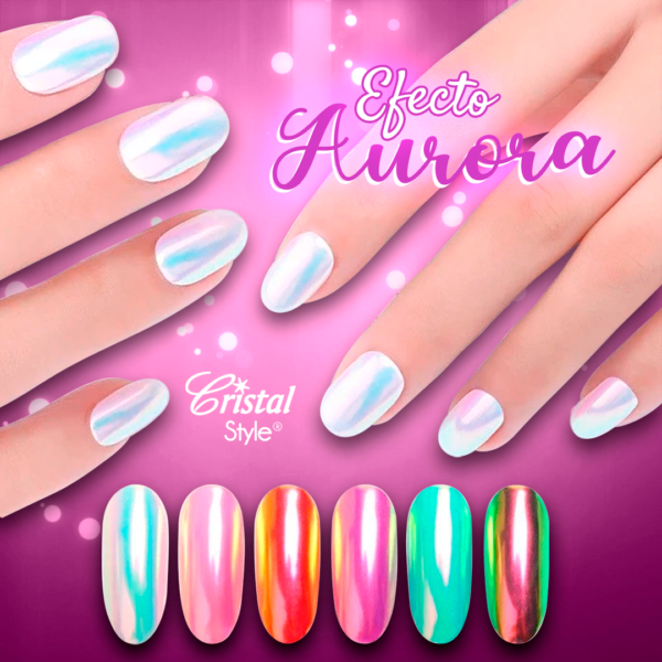 Decoración de uñas efecto aurora - Image 2