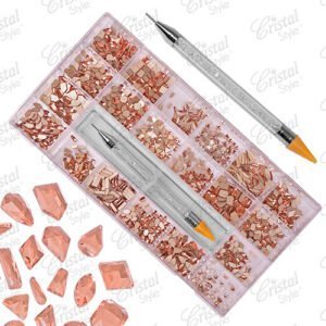 Caja mix piedras oro rosa